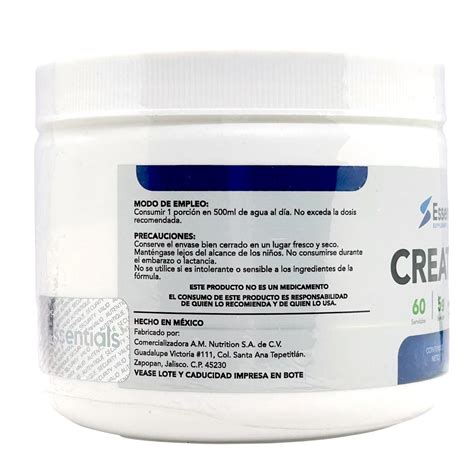 Creatina Monohidratada Pura Creapure 300 G 60 Serv Essentials Coppel Com