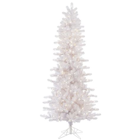 Vickerman 75 Crystal White Pine Slim Artificial Christmas Tree With