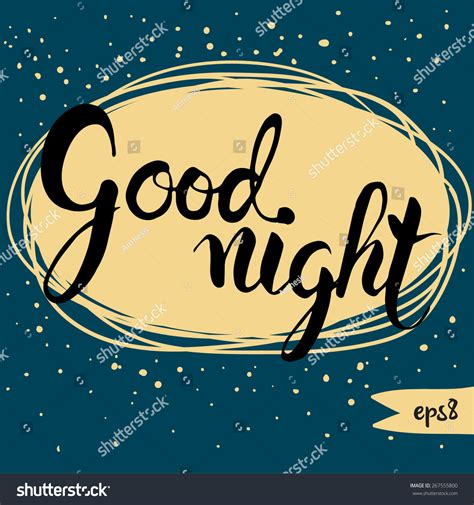 Good Night Word Written Calligraphy Style Stock Vector 267555800