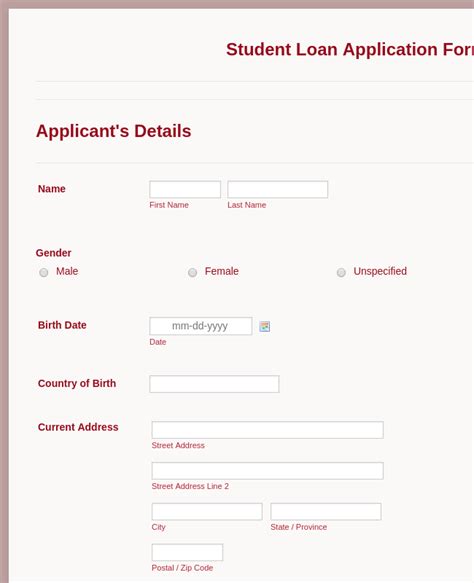 College Admission Form Template Jotform