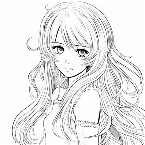 Dibujo De Chica Anime 13 Para Colorear