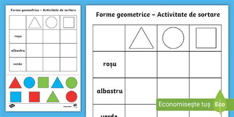 Forme Geometrice Activitate De Sortare Teacher Made