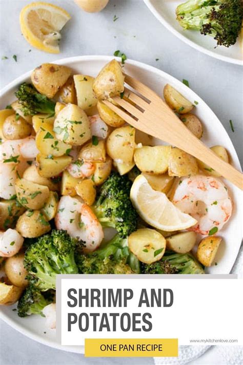 Shrimp Potatoes And Broccoli Are Conveniently Cooked On A Single Pan
