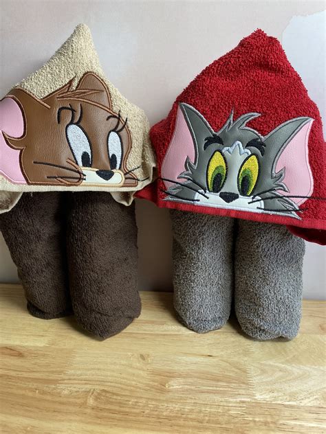 Tom And Jerry Hooded Towels Bath Towel Beach Towel Etsy Uk