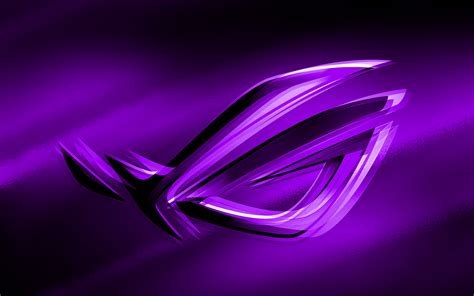 Download Wallpapers 4k Rog Violet Logo Violet Blurred Background Republic Of Gamers Rog 3d