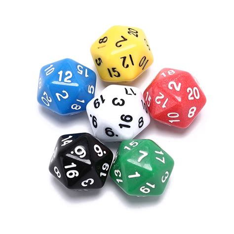 6pcs Multi Sided Dices D20 Dices Mixed Color Hot Selling Acrylic Ktv Fun Dice Board Game