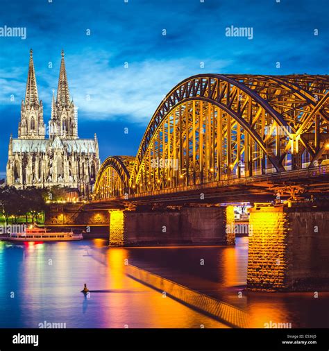 Cologne Germany Over The Rhine River Stock Photo Alamy
