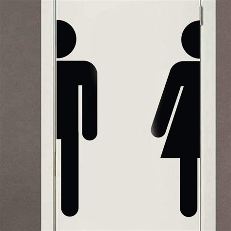 Toilet Door Decal Men Women For Wc Toilet Door Sign Sticker Bathroom Washroom Wc
