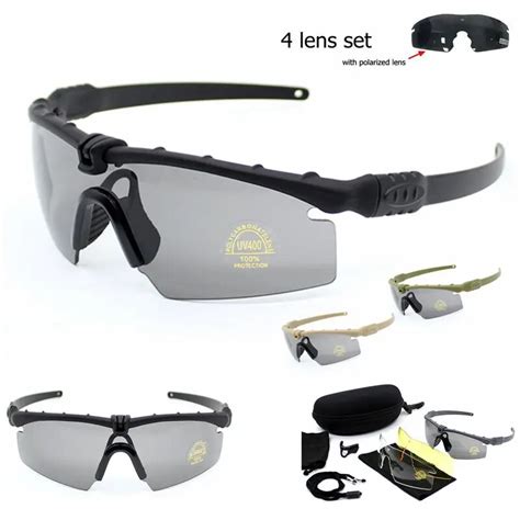 Polarized Military Tactical Glasses Uv400 Sunglasses 5 Lens Eyewear Airsoft Goggles Shooting