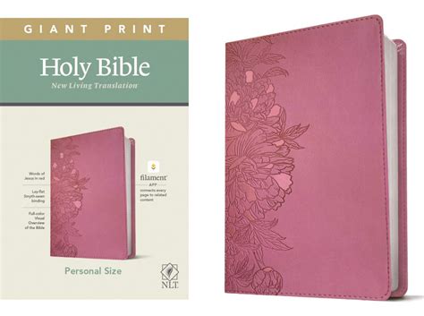 Nlt Personal Size Giant Print Bible Filament Enabled Edition Peony