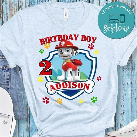 Paw Patrol Marshall Birthday Boy Cute Shirt For Kid Createpartylabels