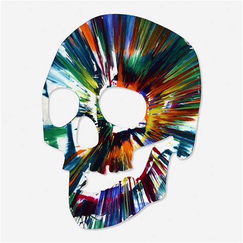 409 Damien Hirst Signed Skull Spin Painting