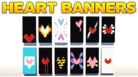 Minecraft Heart Banners Design Tutorial Minecraft Banners YouTube
