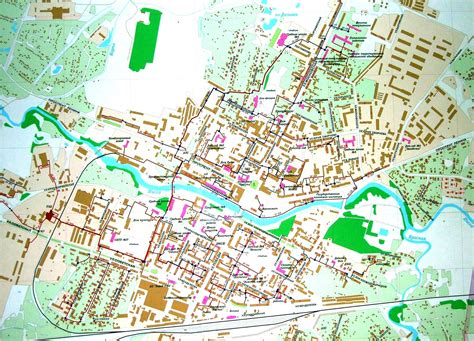 Карта города Гусев с улицами
