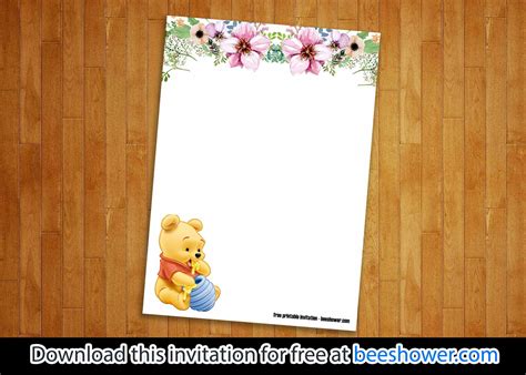 Hope she will pass the day in better way. FREE Classic Winnie the Pooh Baby Shower Invitations ...