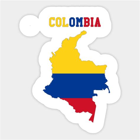 Colombian Flag Inside Map Of Colombia Colombian Flag Map Sticker