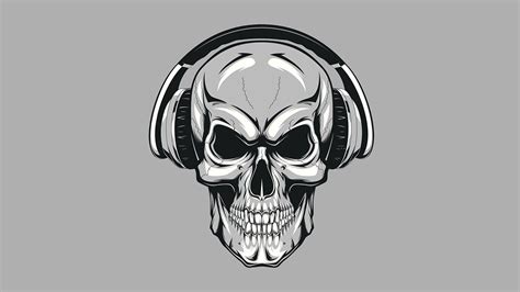 [22 ] awesome skull with headphones wallpaper wallpaper box