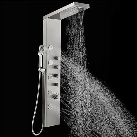 Rovogo Shower Panel Tower Rainfall Waterfall Shower Head 5 Body Jets