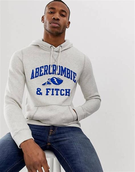 abercrombie and fitch athletic club logo hoodie in gray mens sweatshirts hoodie sweatshirts