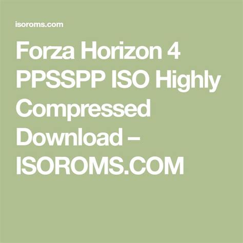 Forza Horizon 4 PPSSPP ISO Highly Compressed Download - ISOROMS.COM in ...