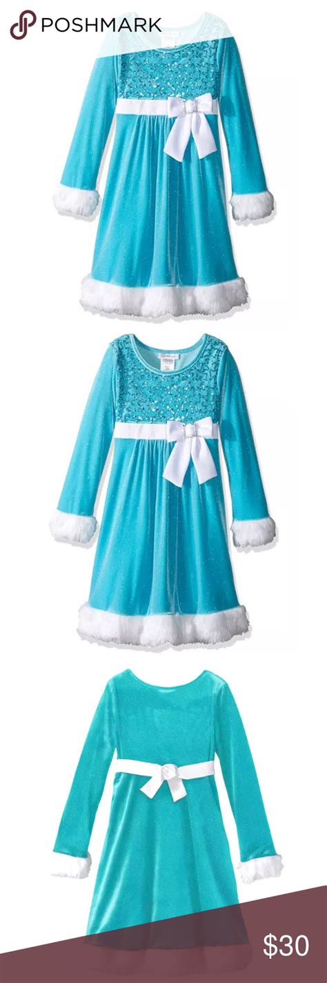 Bonnie Jean Elsa Aqua Christmas Dress New Brand New With Tag The Long