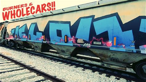 Whole Car Graffiti And Burners Graffiti Freight Watching Ep 6 Youtube
