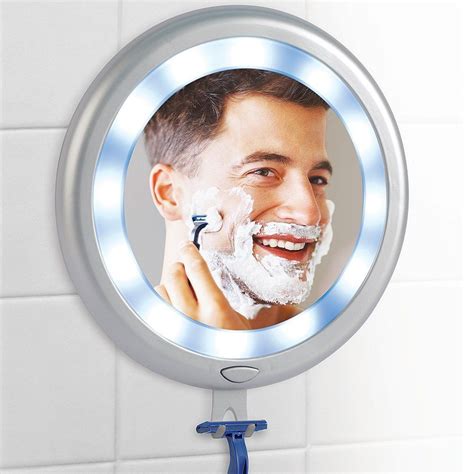 Fogless Led Shower Mirror 12 Super Bright Lights And 3 Strong Suction Cups By Jobar