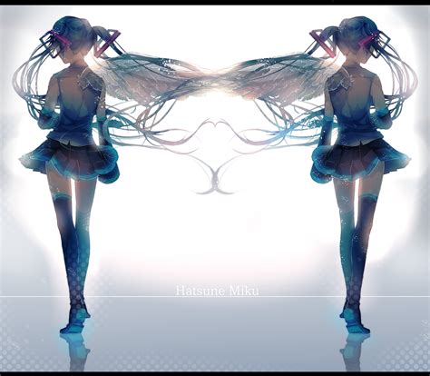 Wallpaper Illustration Long Hair Anime Girls Blue Hair Wings Stockings Thigh Highs