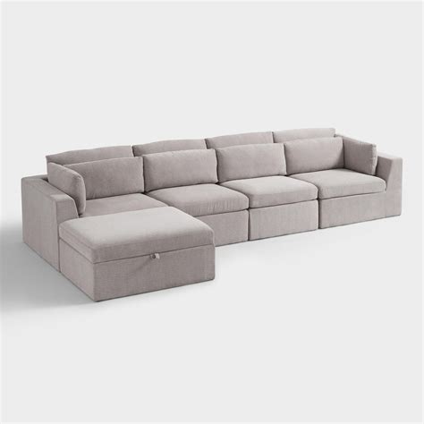 Gray Emmett 5 Piece Long Modular Sectional Sofa By World Market In 2021