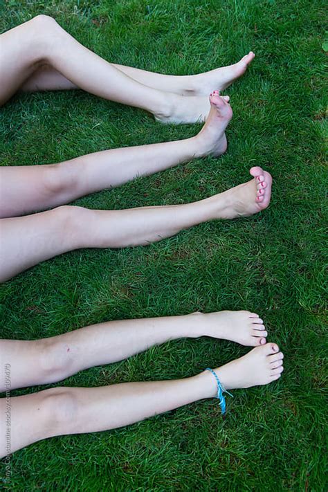 Vertical Shot Of Legs And Feet Of Three Tweens By Tanya Constantine