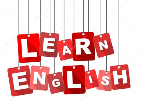 Learn English Red Vector Learn English Flat Vector Learn English