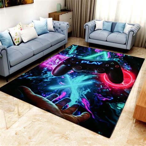 Gaming Neon Game Room Living Room Carpet Kitchen Area Rugs Living