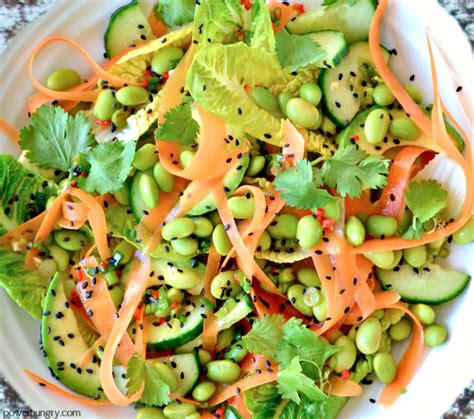 Sesame Ginger Edamame Carrot Salad Vegan Power Hungry