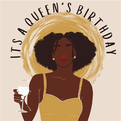 Black Queen Birthday Card Black Woman Card Black Greeting Etsy
