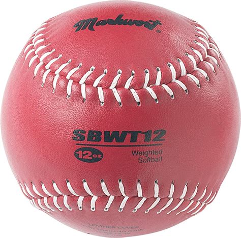 Markwort Weighted 12 Inch Softball Leather Cover Maroon Fast Pitch