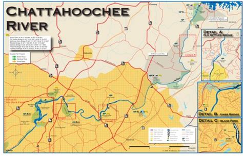 Chattahoochee River 11x17 Fly Fishing Map Navigation And Electronics