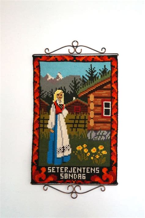 Vintage Swedish Embroidery Wall Art Decor Embroidery Rustic Etsy