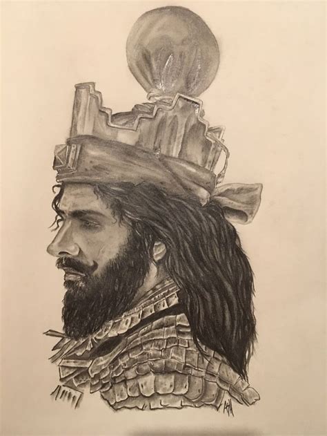 Ancient Persiasassanid Empire King Portrait Sassanian King Shapur Ii