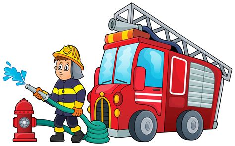 Cartoon Firefighter Pictures Cartoon Fire Truck And Fireman Clipart Full Size Clipart
