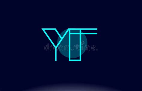 yf y f blue line circle alphabet letter logo icon template vector design stock vector