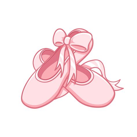 Pastel Pink Pair Of Pointe Shoes With Ribbon Clipart Ballet Shoes
