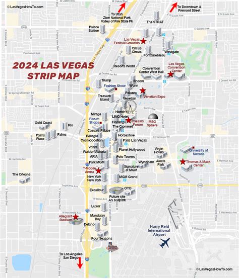 Las Vegas Strip Map Updated Lasvegashowto Com