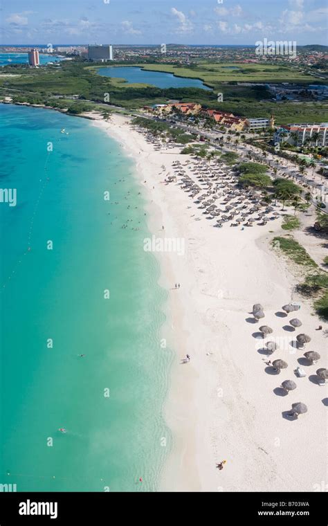 Aerial Photo Of Eagle Beach And High Rise Hotels Of Palm Beach Aruba