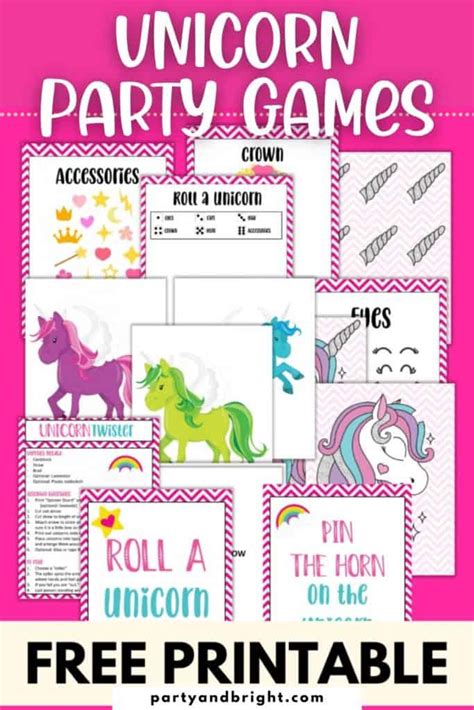 Free Printable Unicorn Games For Parties Kids Will Love