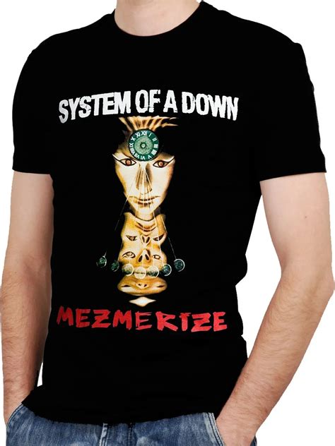 System Of A Down Band 1 Mezmerize Black T Shirt Men Shirt Rock Band Tee