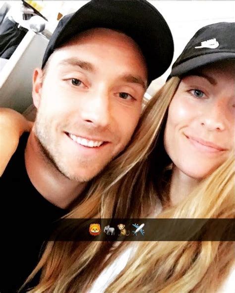 Eriksen has his left hand on his forehead and his right on his chest. Who is Christian Eriksen's wife? Sabrina Kvist is ...