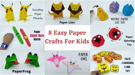 8 Easy Paper Craft Ideas For Kids Paper Crafts Moving Paper Toys