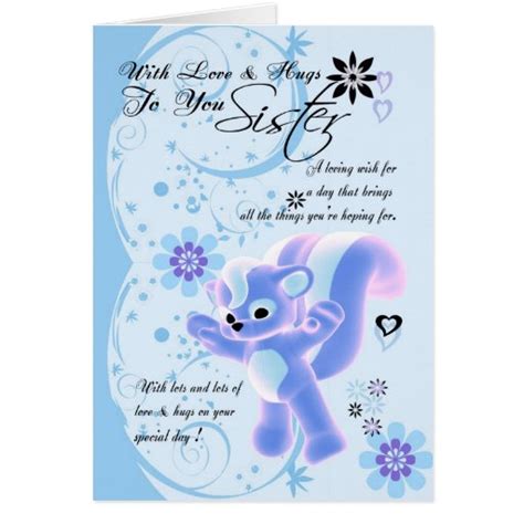 You might even share a special bond because you're both experiencing parenthood at the same time. Mother's Day Card.for sister. Little Cute Skunk Card | Zazzle