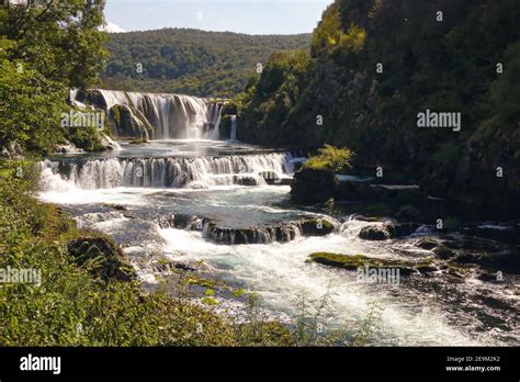 Strbacki Buk Waterfall At The River Una Near Bihac Bosnia Herzegovina