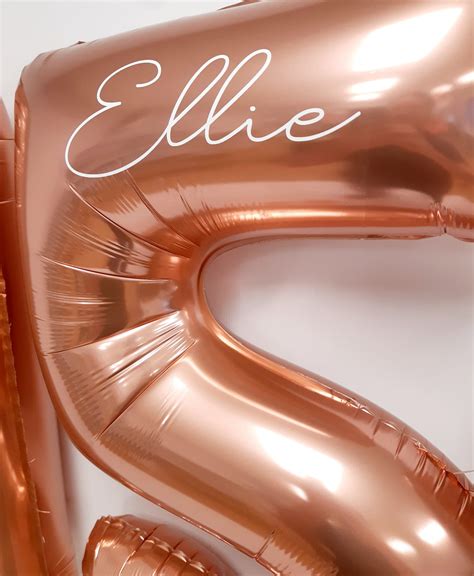Inflated Rose Gold Birthday Balloon Numbers Confetti Balloons
